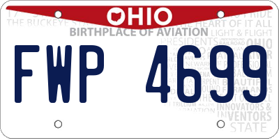 OH license plate FWP4699