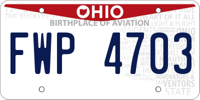 OH license plate FWP4703
