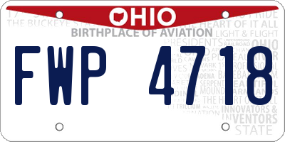 OH license plate FWP4718