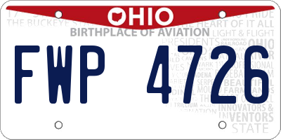 OH license plate FWP4726