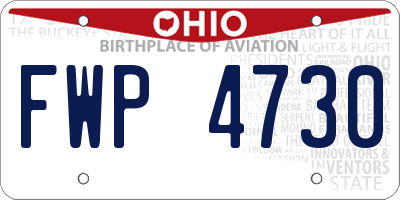 OH license plate FWP4730