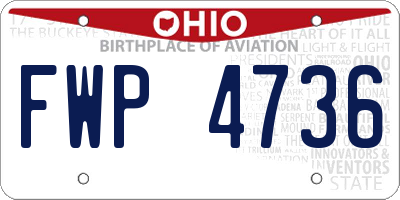 OH license plate FWP4736