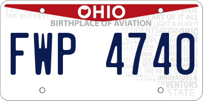 OH license plate FWP4740