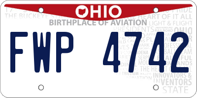 OH license plate FWP4742