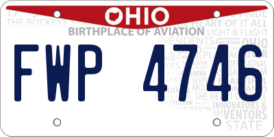 OH license plate FWP4746