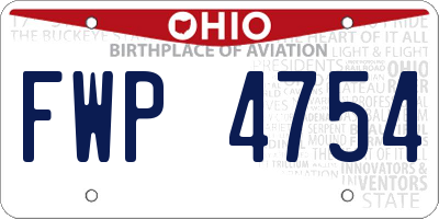 OH license plate FWP4754