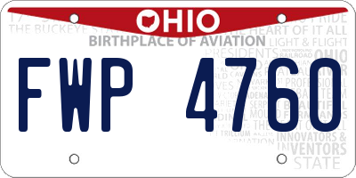OH license plate FWP4760