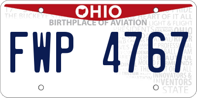 OH license plate FWP4767