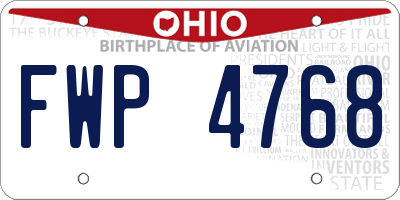 OH license plate FWP4768