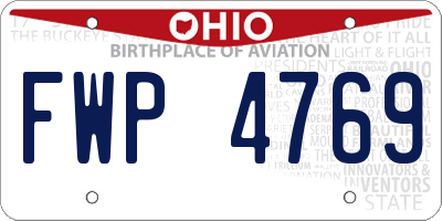 OH license plate FWP4769
