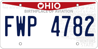 OH license plate FWP4782