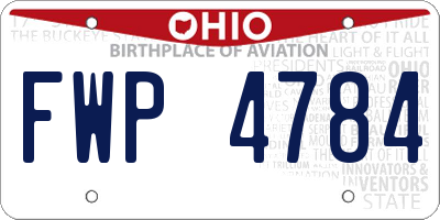 OH license plate FWP4784