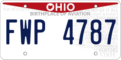 OH license plate FWP4787