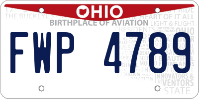 OH license plate FWP4789