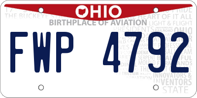 OH license plate FWP4792