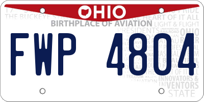 OH license plate FWP4804