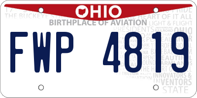 OH license plate FWP4819