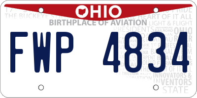 OH license plate FWP4834