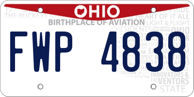 OH license plate FWP4838
