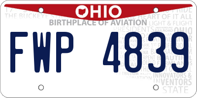 OH license plate FWP4839
