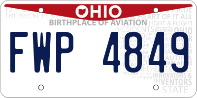 OH license plate FWP4849