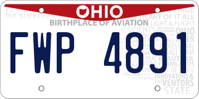 OH license plate FWP4891