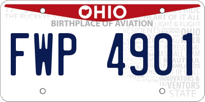 OH license plate FWP4901