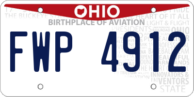 OH license plate FWP4912