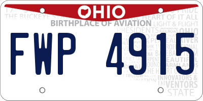 OH license plate FWP4915
