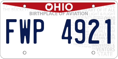 OH license plate FWP4921