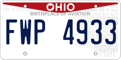 OH license plate FWP4933