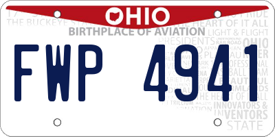 OH license plate FWP4941