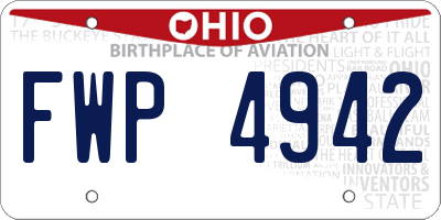 OH license plate FWP4942