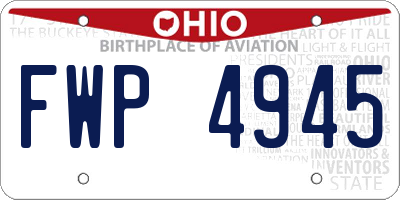 OH license plate FWP4945