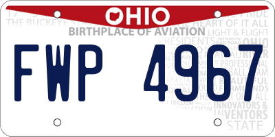 OH license plate FWP4967