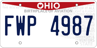 OH license plate FWP4987