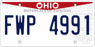 OH license plate FWP4991