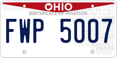 OH license plate FWP5007