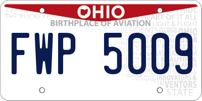 OH license plate FWP5009