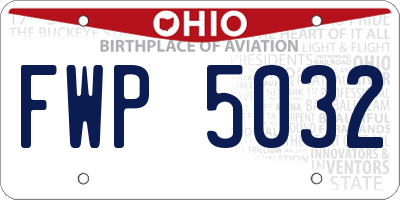 OH license plate FWP5032
