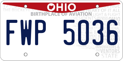 OH license plate FWP5036