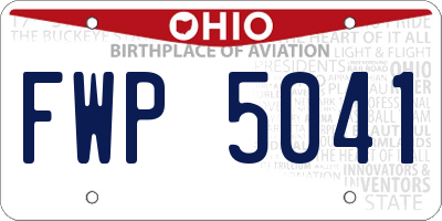 OH license plate FWP5041