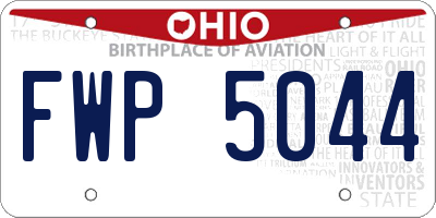 OH license plate FWP5044