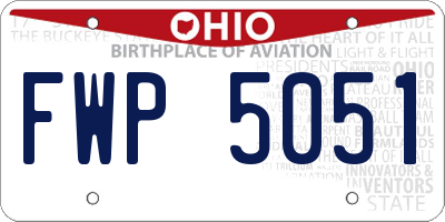 OH license plate FWP5051