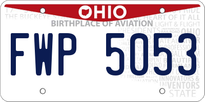 OH license plate FWP5053