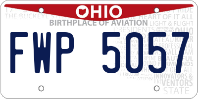 OH license plate FWP5057