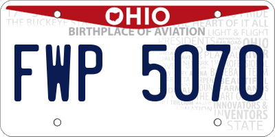 OH license plate FWP5070