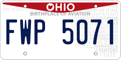 OH license plate FWP5071