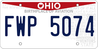 OH license plate FWP5074