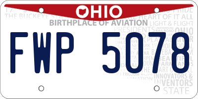OH license plate FWP5078